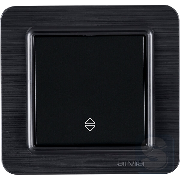 Выключатель одноклавишный ПРОХОДНОЙ Arvia Electric Lavin Черный матовый (21 25 4007 209)